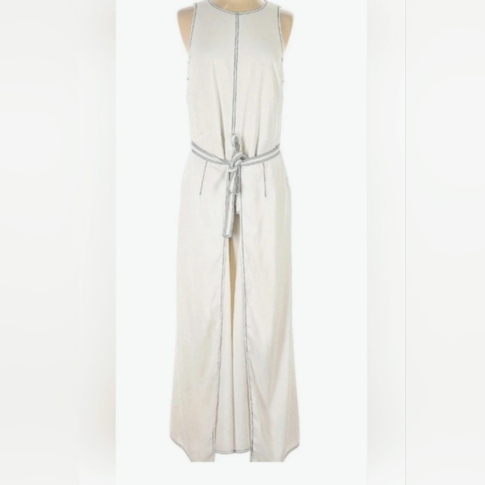 Joie White Maxi Dress with Tie Waist